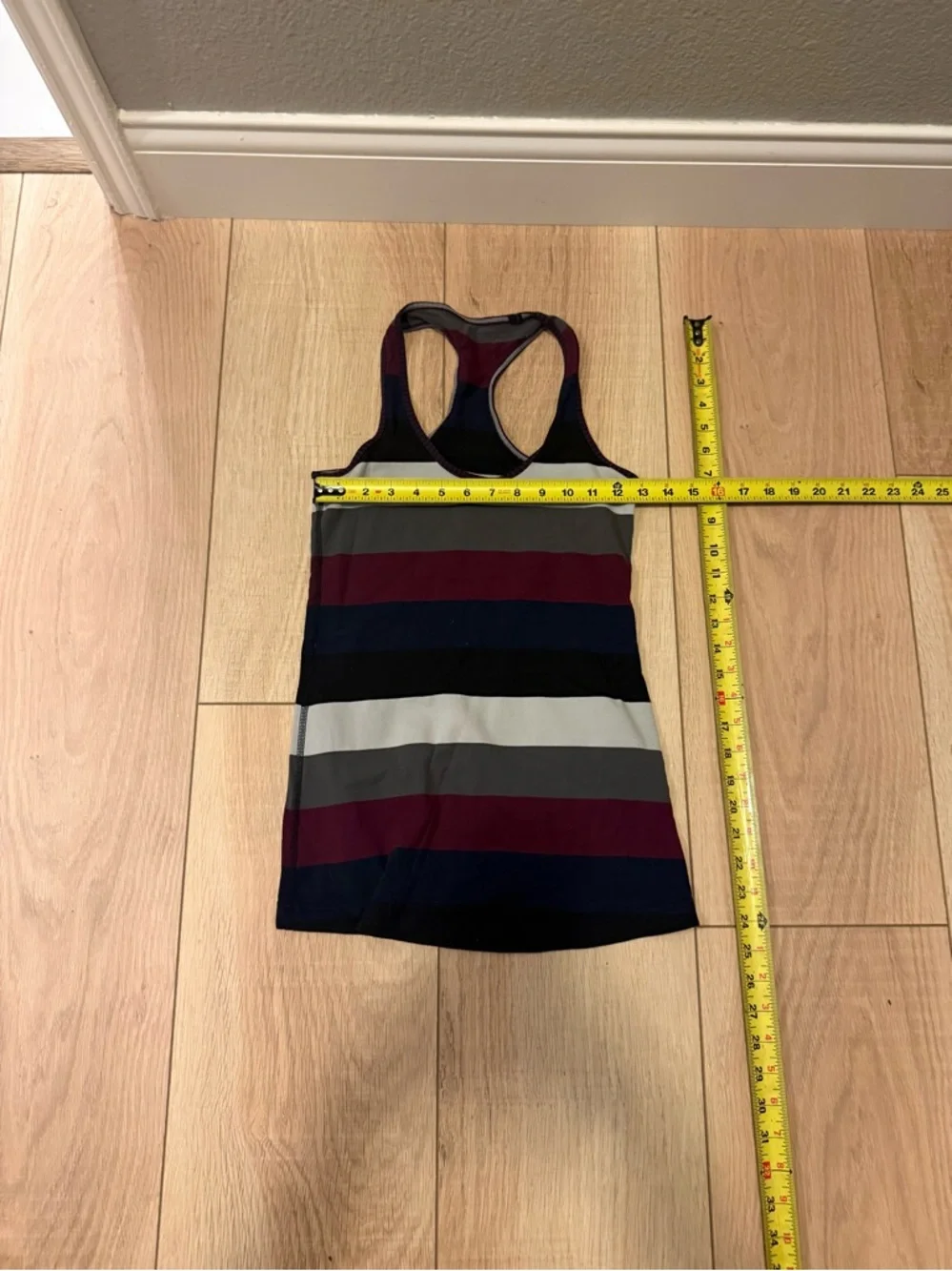💜🖤 Lululemon Size Small Racerback Tank Top Striped Athletic Yoga Workout Top
